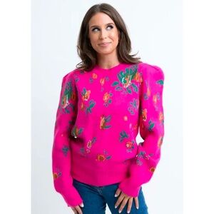 Karlie Pink Floral Vibrant Sweater